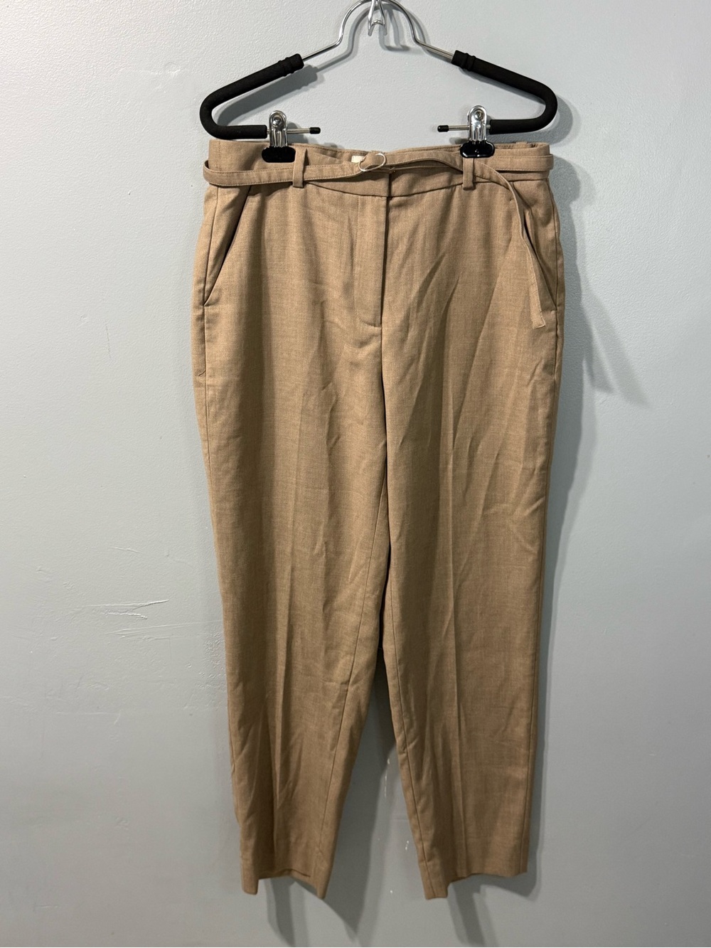 NWT Abercrombie & Fitch Belted Highrise Tailored Ankle Pant in Light Tan Size 29
